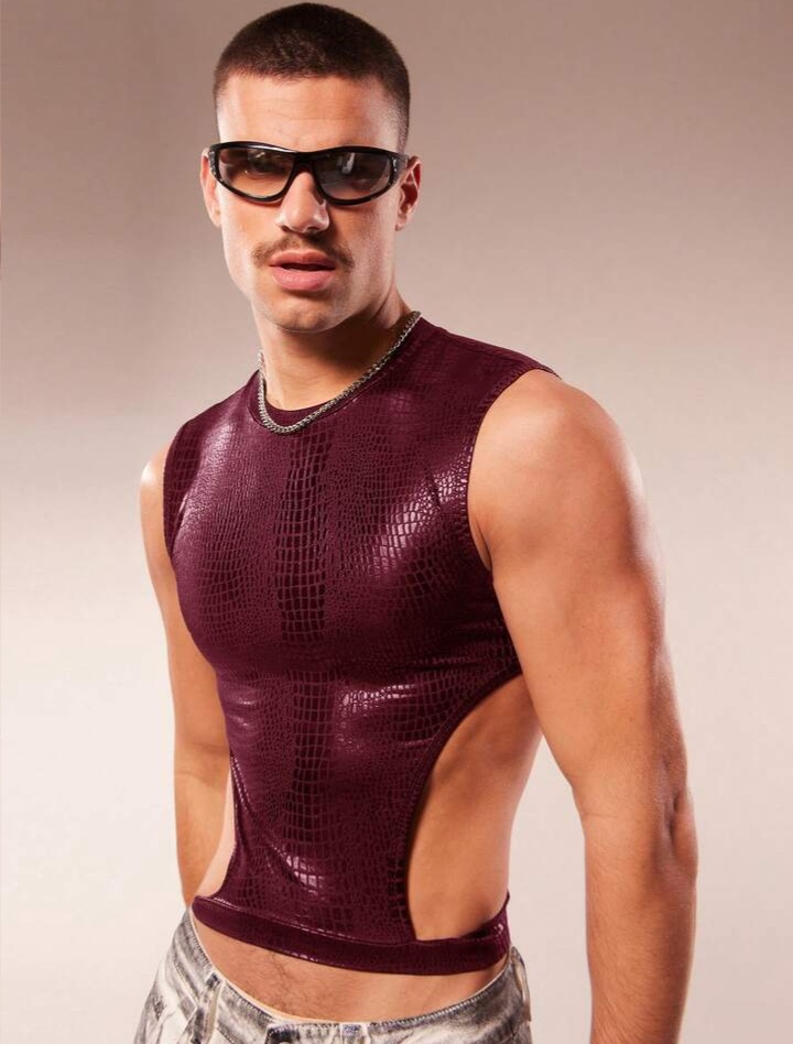 Men's Casual Hollow Out Round Neck Versatile Daily Wear Top